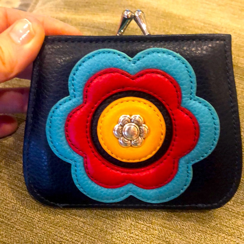 Brighton flower kiss lock wallet NWT